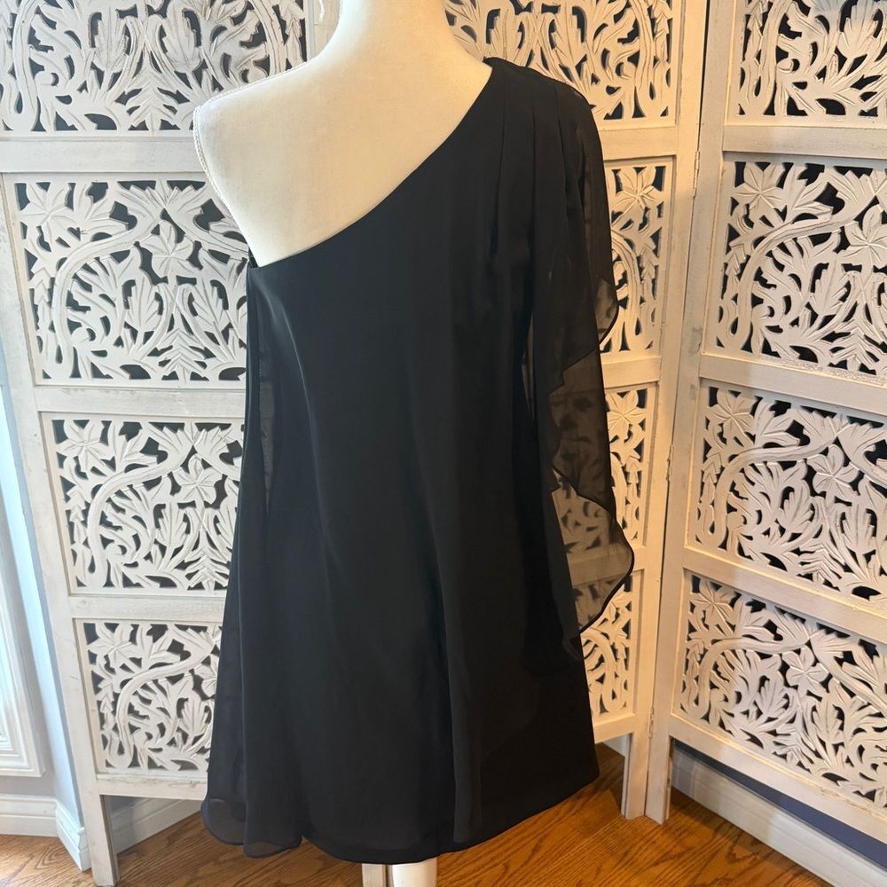 Bisou Bisou Black One-Shoulder Dress Sz 6 - Picture 2 of 3